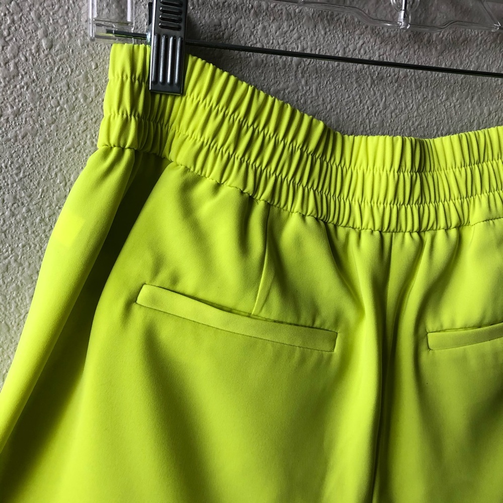 Jennifer Lopez Neon Yellow High-Waist Elastic Waist Shorts - Picture 4 of 6